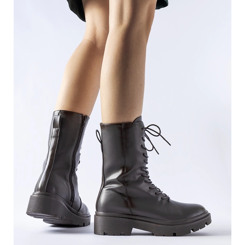 Graue Michel-Arbeiterstiefel zum Schnüren 1