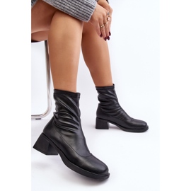 Damen-Stiefel mit niedrigem Absatz, Schwarz Aphroteia 2