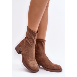 Damen-Stiefel mit niedrigem Absatz, Braun Aphroteia 1