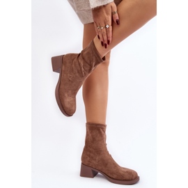 Damen-Stiefel mit niedrigem Absatz, Braun Aphroteia 2