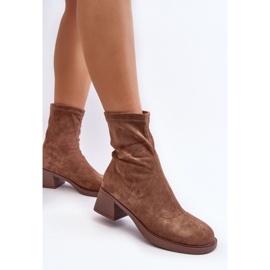 Damen-Stiefel mit niedrigem Absatz, Braun Aphroteia 4