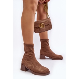 Damen-Stiefel mit niedrigem Absatz, Braun Aphroteia 5
