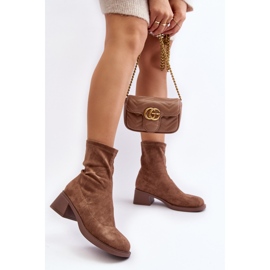 Damen-Stiefel mit niedrigem Absatz, Braun Aphroteia 6