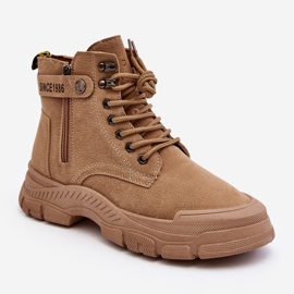 Isolierte Damen-Stiefeletten aus Wildleder Beige Jailina 1