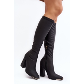 Damen-Stiefel mit hohem Absatz, Schwarz, Rishabh 1