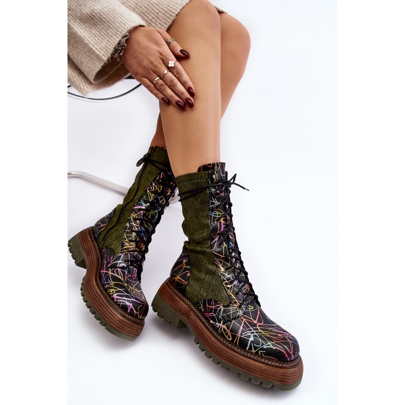 Damen-Arbeiterstiefel aus Leder Maciejka 06203-09 Mehrfarbig schwarz 1