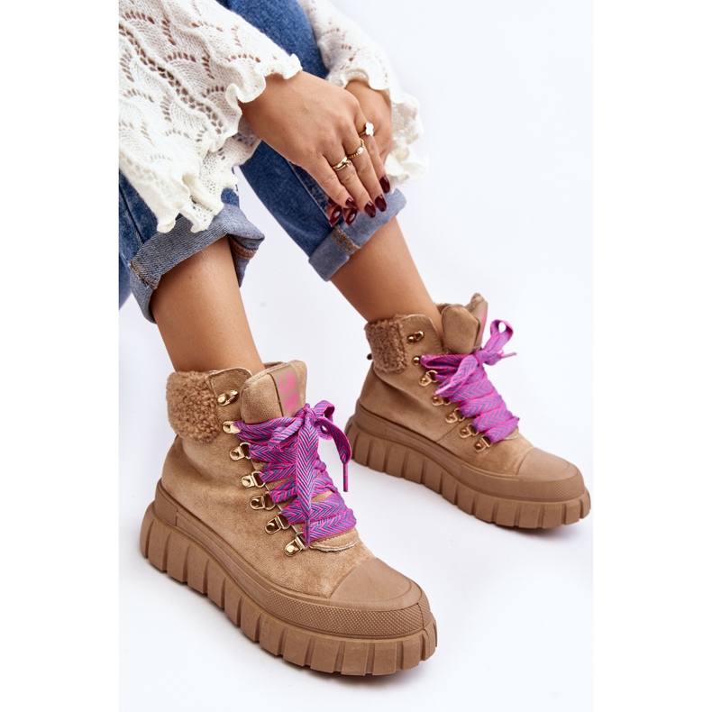 Braune, isolierte Trapperstiefel von Ralotta mit dicker Sohle 1