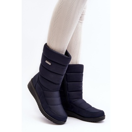 Isolierte Schneestiefel mit Keilabsatz, marineblau Calena 1