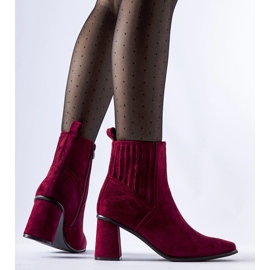 Burgunderfarbene Stiefeletten mit quadratischer Spitze von Pastina rot 1