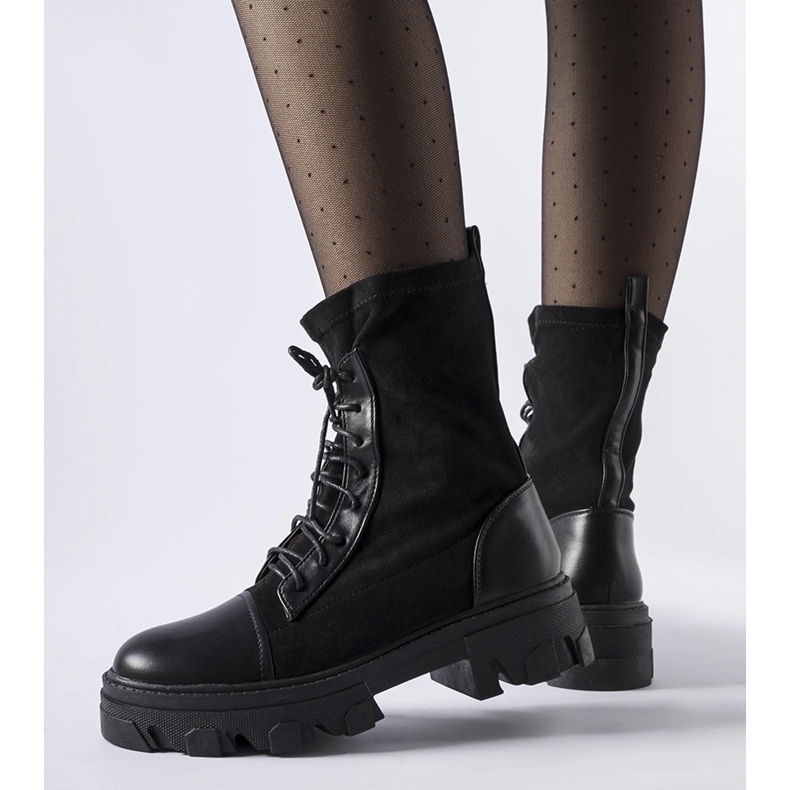 Schwarze Slip-on-Arbeiterschuhe mit Tarces-Bindung 1