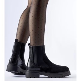 Schwarze Stiefeletten mit massiver Hodges-Sohle 1