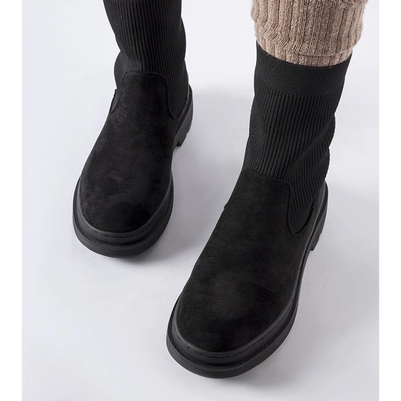 Schwarze, massive Sock-Boots von Hawkins 1