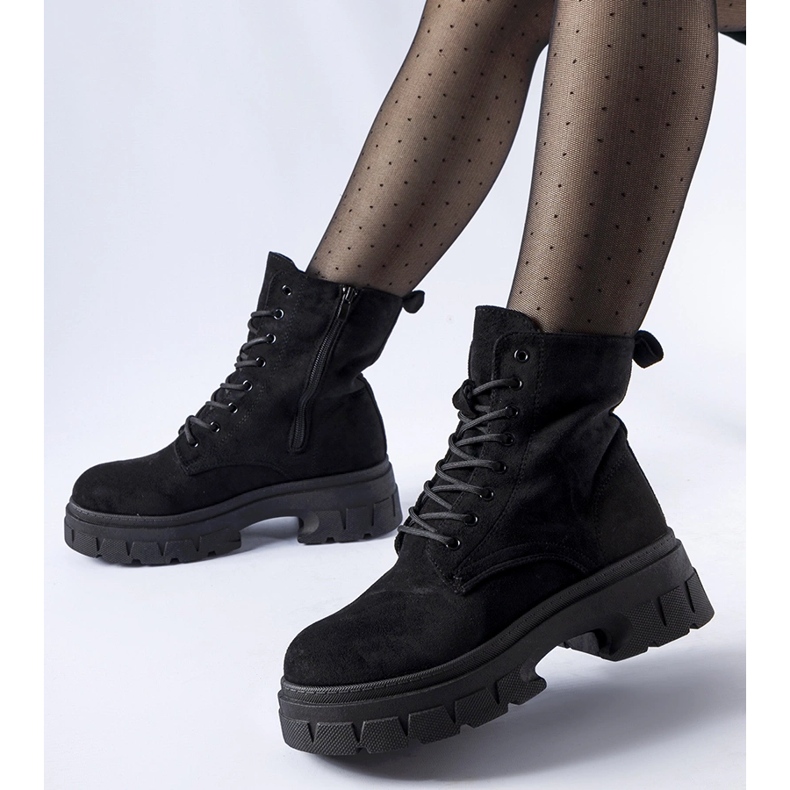 Schwarze Arbeiterschuhe mit dicker Qureshi-Sohle 1