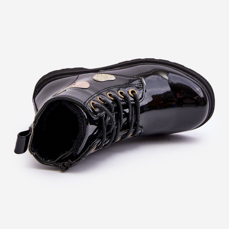 Kinderstiefeletten aus Lackleder mit Verzierungen, Black Adete schwarz 1