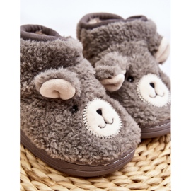 Isolierte Kinderhausschuhe mit Teddybär, Grau Eberra 5