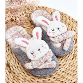 Hasenhausschuhe für Kinder mit dicken Sohlen, Grau, Dasca 2