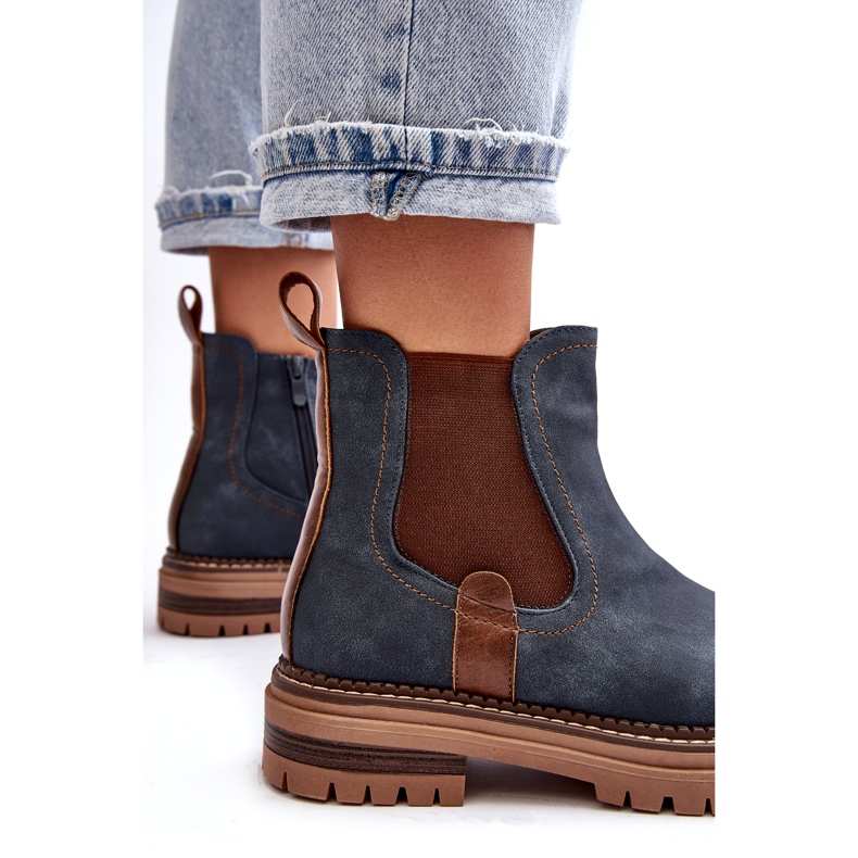 Evento Isolierte Damen-Chelsea-Stiefel mit flachem Absatz, Blue Myrine blau 2