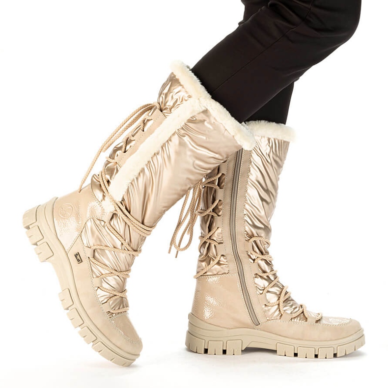 Wasserdichte Damen-Schneestiefel in Hochbeige Rieker Z1083-62 1
