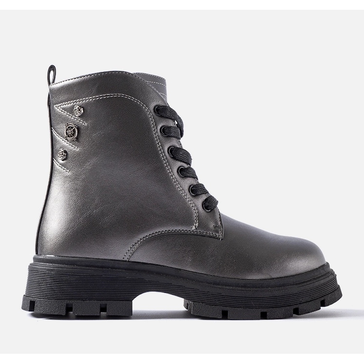 Graphitisolierte Mädchenstiefel von Basara grau 1