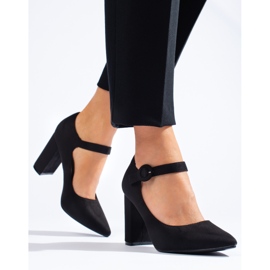 Schwarze Shelovet-Pumps aus Wildleder mit hohen Absätzen 1