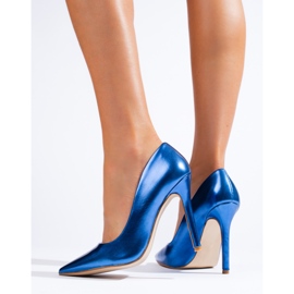 Metallic-blaue Shelovet-Pumps 1