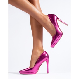 Fuchsia-Metallic-High-Heel-Pumps von Shelovet violett 1