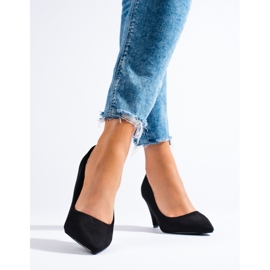 Shelovet-Pumps aus schwarzem Wildleder mit konischem Absatz 1