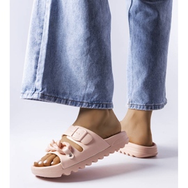 Étoile Pantoletten aus rosafarbenem Gummi 1