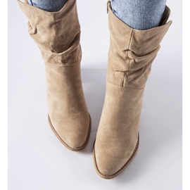 Beige isolierte Cowboystiefel von Filomena 1