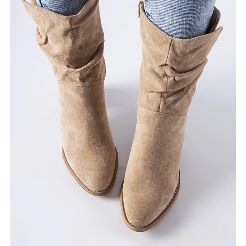 Beige isolierte Cowboystiefel von Filomena 1