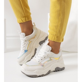 Beigefarbene Gossett-Turnschuhe weiß 2