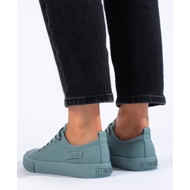 Dunkelgrüne Damenturnschuhe Big Star LL274019 1