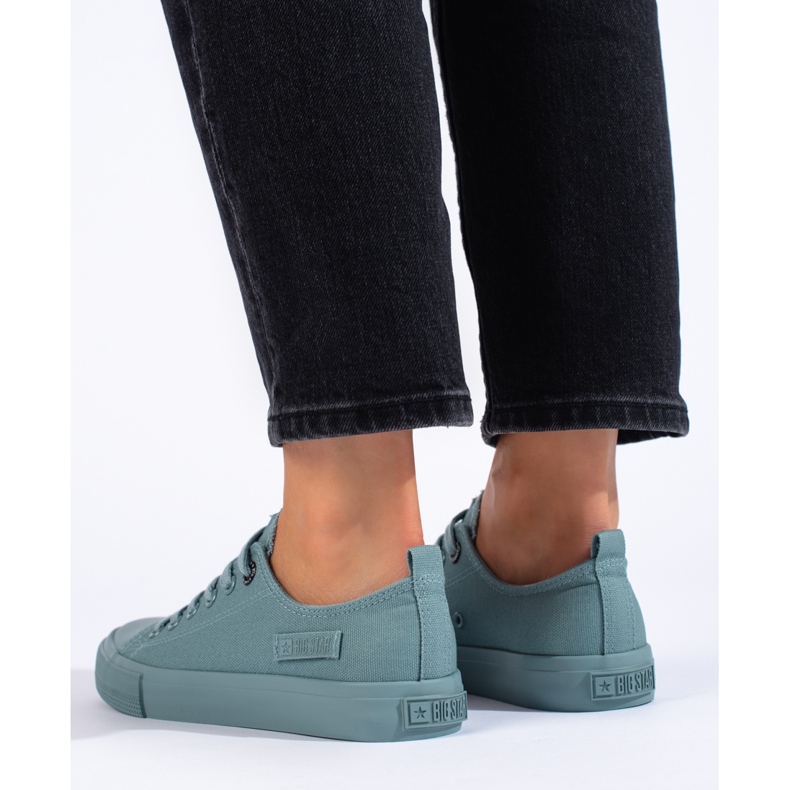 Dunkelgrüne Damenturnschuhe Big Star LL274019 1