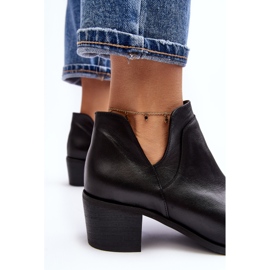 Lederstiefeletten mit ausgeschnittenen High Heels in Schwarz von Dalros 7