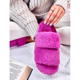 Damenhausschuhe mit elastischem Rhodes Fuchsia rosa 1