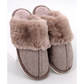 Herren-Hausschuhe mit Fischgrätenmuster von Gregory Brown beige 1