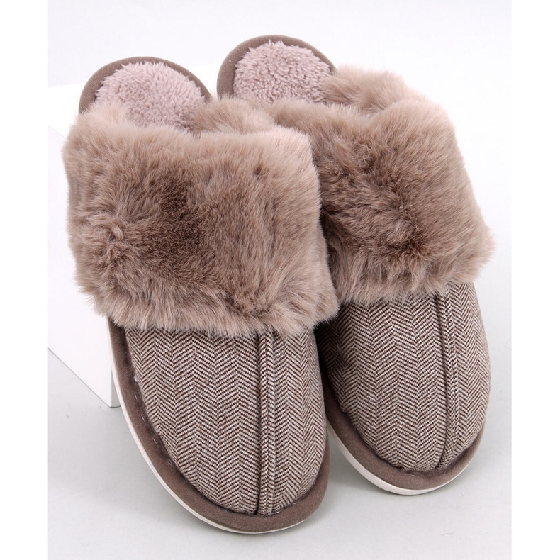 Herren-Hausschuhe mit Fischgrätenmuster von Gregory Brown beige 1