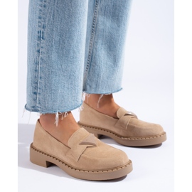 W. Potocki Beige Wildleder-Loafer für Damen von Potocki 1