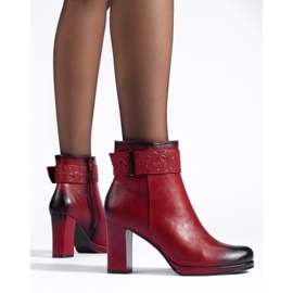 Rote Damenstiefel mit hohen Absätzen von Daszyński 1
