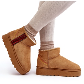 Isolierte Kamel-Lomessa-Schneestiefel für Damen mit Plateau braun 4
