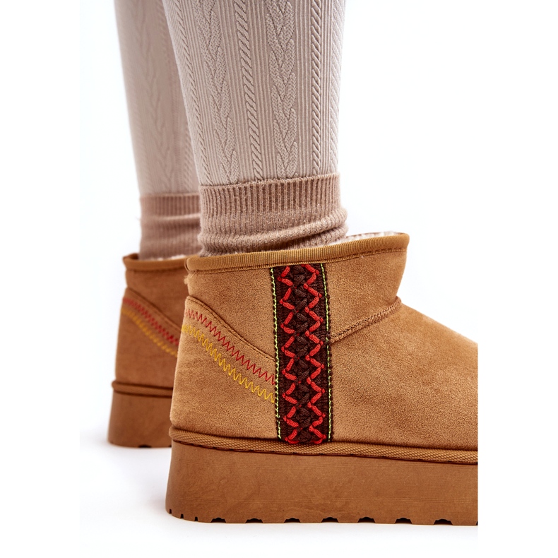 Isolierte Kamel-Lomessa-Schneestiefel für Damen mit Plateau braun 3