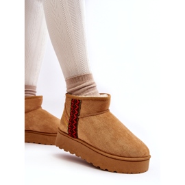 Isolierte Kamel-Lomessa-Schneestiefel für Damen mit Plateau braun 1