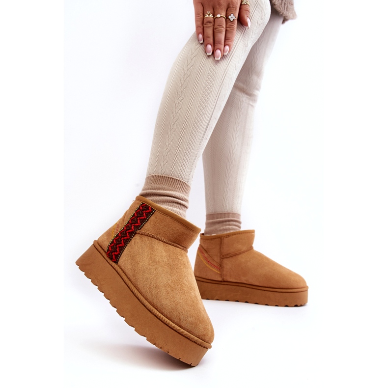 Isolierte Kamel-Lomessa-Schneestiefel für Damen mit Plateau braun 2