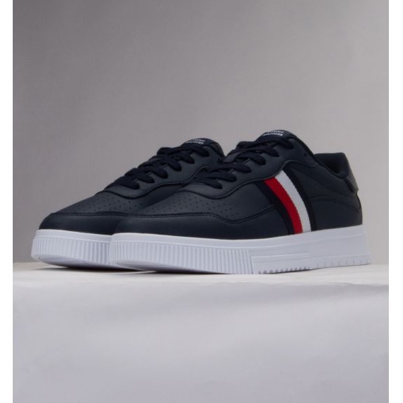 Tommy Hilfiger Supercup Lederstreifen M Schuhe FM0FM04824 DW5 blau 1