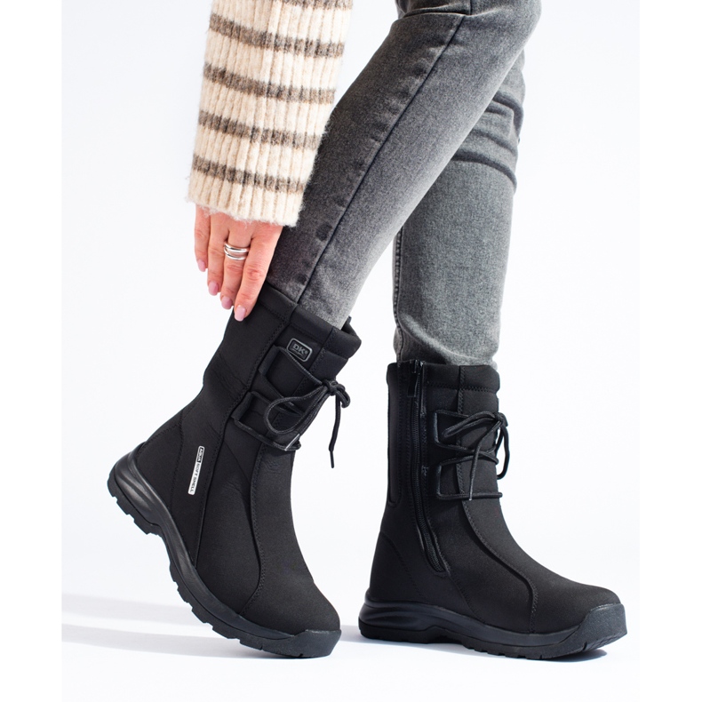 Damen-Trekkingschuhe mit DK-Lammfellmantel schwarz 1