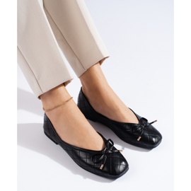 Klassische schwarze Shelovet Ballerinas für Damen 1