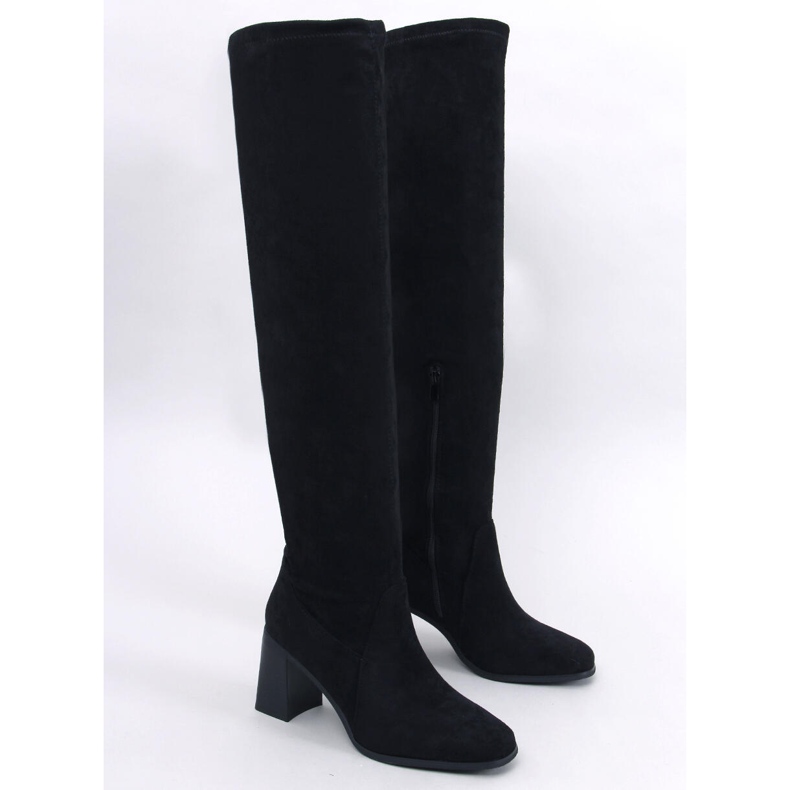 Hemmi Schwarze Stiefel mit hohen Absätzen 1
