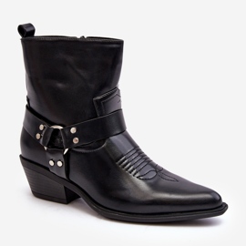 Isolierte Cowboystiefel für Damen in Schwarz Venosa 1