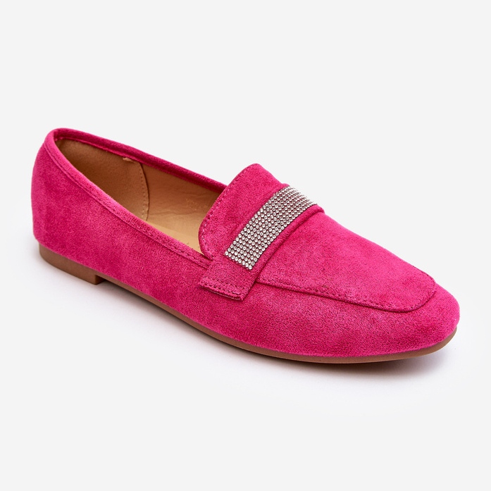 Damen-Mokassins mit Strasssteinen Fuchsia Ralrika rosa 1
