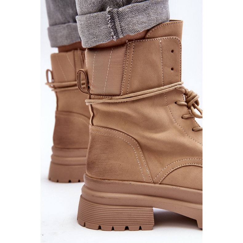 Trapper-Stiefeletten für Damen mit dicker Sohle, Beige Narelona 1